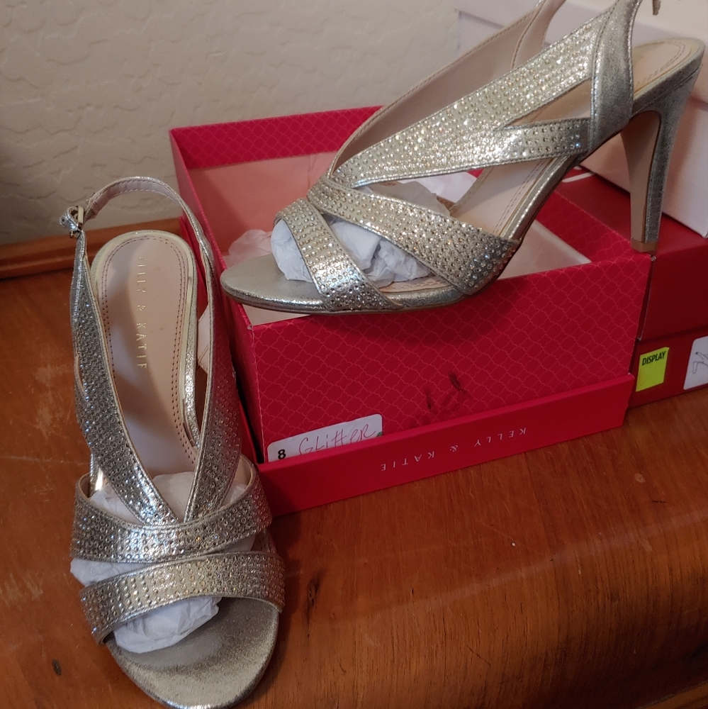 Gold glitter high heel